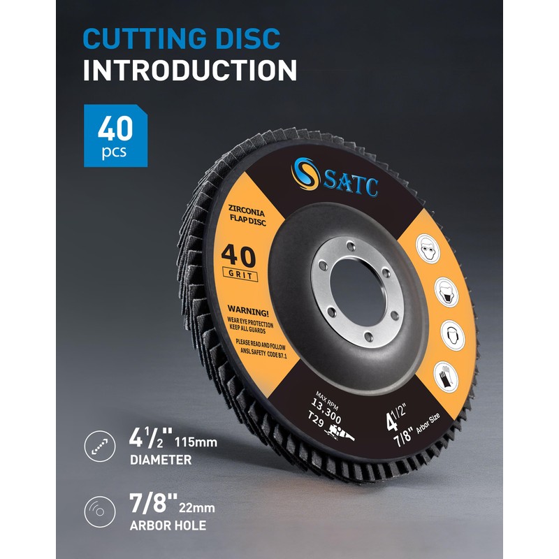 S SATC 20PCS Flap Discs 4 1/2 for Angle Grinder