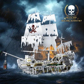 JMBricklayer Pirate Ship Building Sets for Adult 40115, Styx Ghost Ship Toy Big Pirate Ship Model Construction Set to Build, Room Office Decor, Gift for Teens Adults Collections Enthusiasts(3769 PCS)