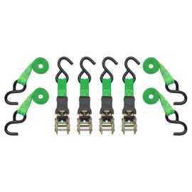 SmartStraps 14’ Padded Ratchet Tie Down, 4 Pack — Standard Duty Tie-Down Straps — 1,500lb Break Strength, 500lb Safe Work Load — Haul Dirt Bikes, ATVs, and Mowers