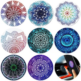 Weewooday 8 Pcs Phone Magnet Car Metal Mount Plate for Cell Holder Compatible with Magnetic Car Mounts Replacement Sticker(Mandala Style)