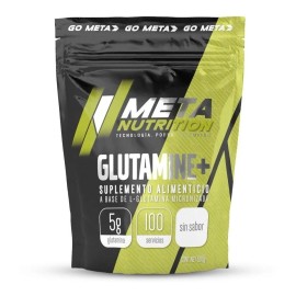 Meta Nutrition Glutamina 500 Gramos 100 Porciones Sabor Sin sabor