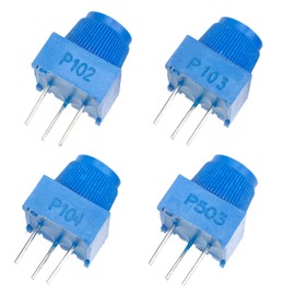 PENGLIN 20pcs 3386P 103 10KΩ Trimmer Potentiometer with Blue Knob Variable Resistor for Arduino Potentiometer Top Adjustment 10K Ohm