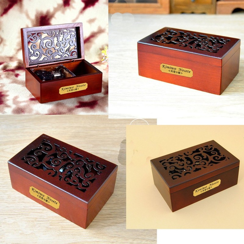 YouTang(TM) Creative Engraved Wooden 18-Note Wind-up Musical Box,Musical Toys,Tune:Edelweiss