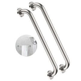 2 Pack 24 Inch Shower Grab Bar, ZUEXT Satin Brushed Nickel Stainless Steel Bathroom Grab Bar, Shower Balance Bar,Safety Hand Rail Support,Handicap Elderly Senior Assist Bath Handle(1.25" Diameter)