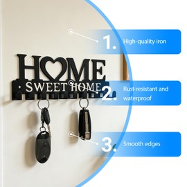 GMBANK Key Holder for Wall 10 Key Hooks for Home Essentials