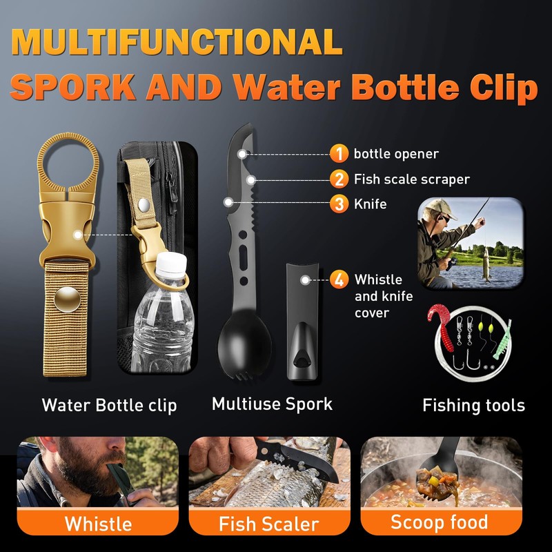 Survival Gear Kit for Men: 27-in-1 Complete Tools & Camping