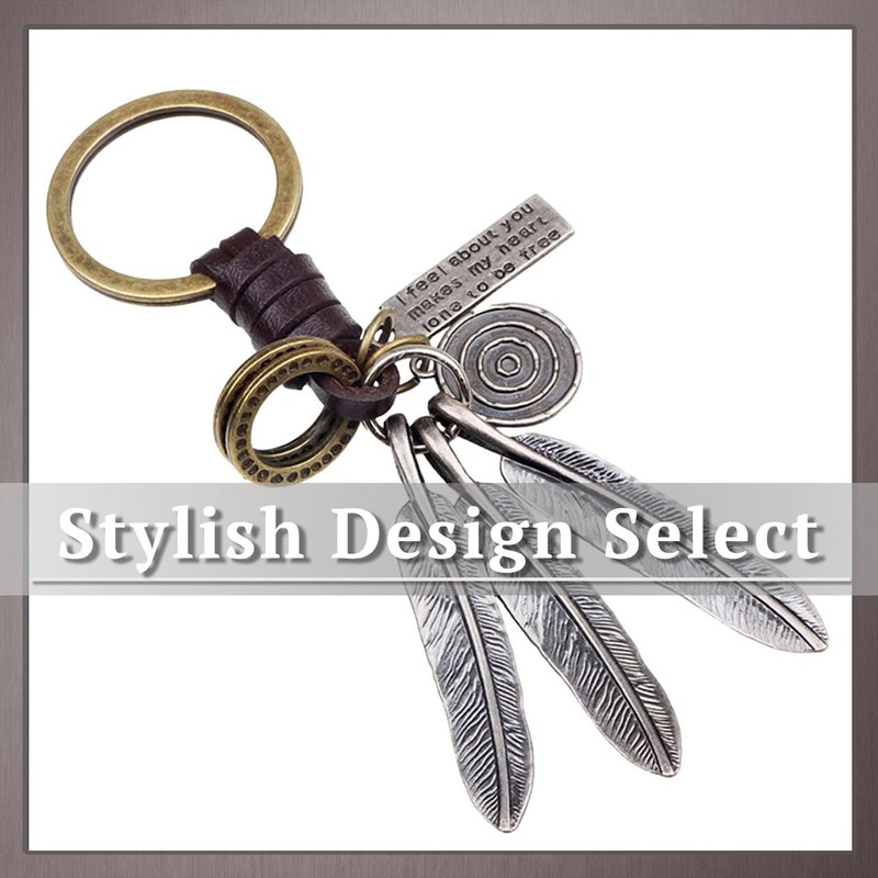 One Limitation AN161 Keyring, Key Ring, Charm, Retro, Leather, Wolf,
