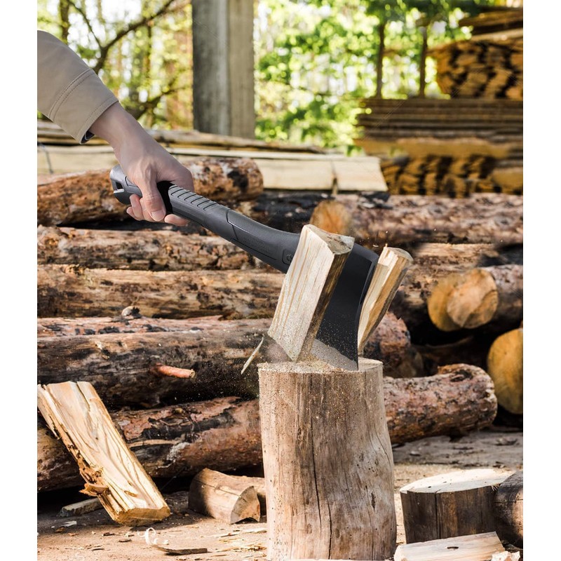 WICING Throwing Axe - 3 Pack, 15-inch Camping Hatchet, Carbon