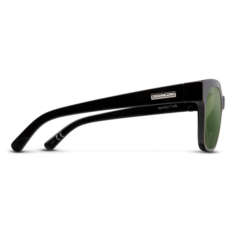 Suncloud Affect - anteojos de Sol polarizadas, Negro/Gris polarizado, Verde,