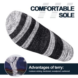 YUEDGE Mens Socks Thick Cotton Thermal Warm Winter Socks Padded Work Boot Socks For Mens Size 10-13, 5 Pairs