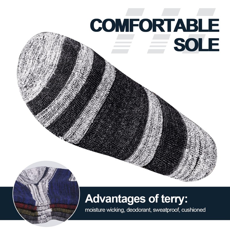 YUEDGE Mens Socks Thick Cotton Thermal Warm Winter Socks Padded