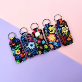 Set De Pintalabios Con Forma De Flor, Llavero Con Funda Para