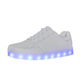 YuanRoad Unisex LED Shoes Light Up Shoes for Women Men LED Sneakers with USB Charging Dancing Shoes SAJIADX518-White-388