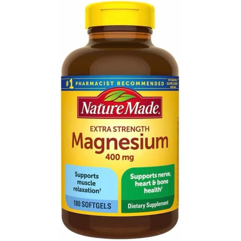 Nature Made Magnesio 400 mg Óxido Extra Fuerza 180 cápsulas