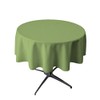 LA Linen Polyester Poplin Round Tablecloth, 58", Sage Dark