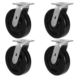 SYRATION 8"x2" Phenolic Wheel Top Plate Swivel Caster with Roller Bearing Capacity Up to 6000lbs (4 Swivel)
