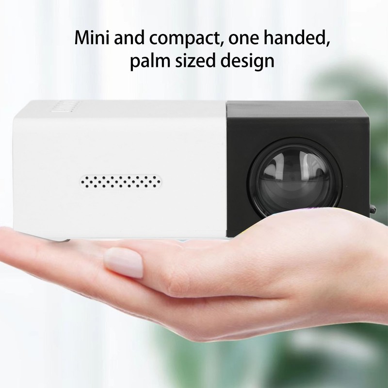 Mini Projector Built in Speakers Diffuse Reflection Imaging Black 1080P