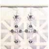 Handmade Rose Cross Earrings, Large Cross Earrings, Sterling Silver Cross