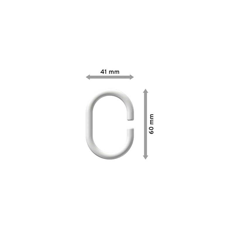 Interdeco Talent – Luina Curtain Rings White Plastic Oval Open
