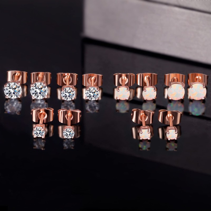 Juego de 6 pares de aretes de tuerca, aretes de