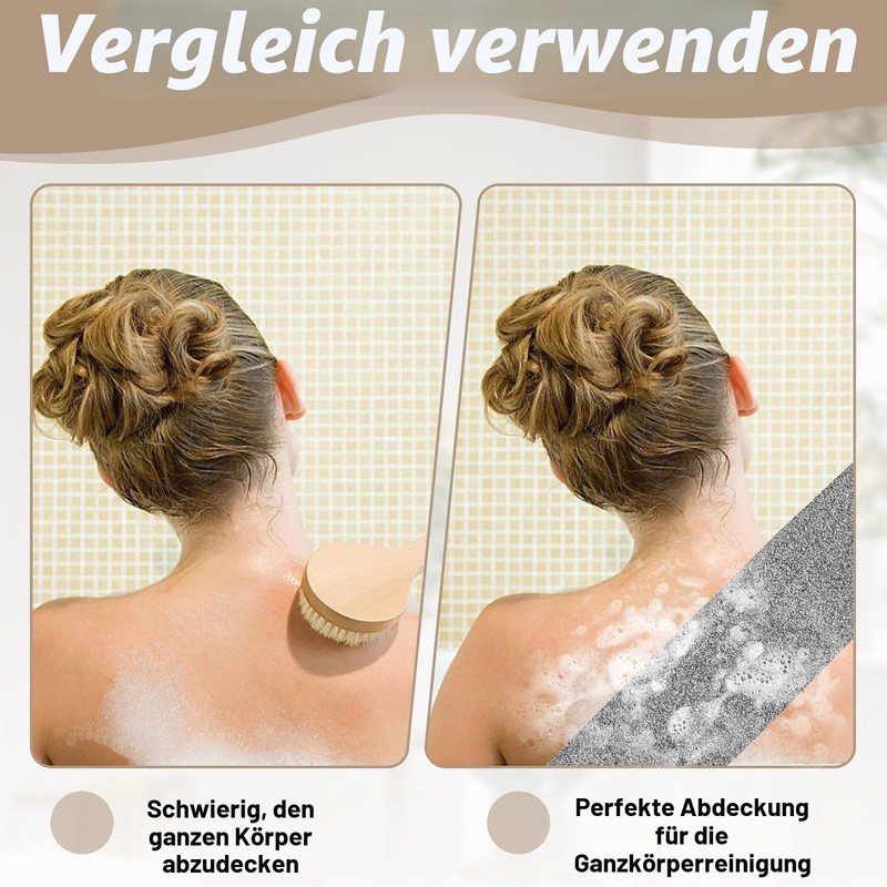 2 Pieces Back Scrubber for Shower Bamboo Fibre Exfoliating Scrubber