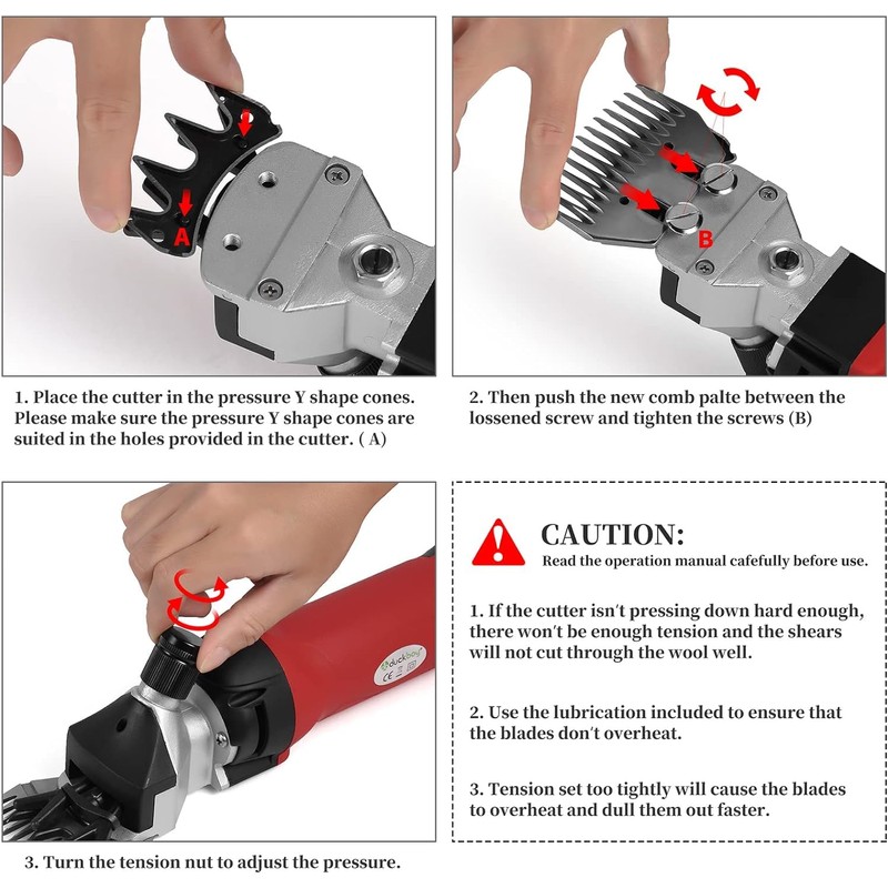 DUCKBOY Sheep Clippers Blades, Detachable and Replaceable Blades Professional Stainless