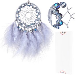 Mini Dream Catchers - Light Purple Turkey Feathers with Natural Leather, Handmade Small Dreamcatcher for Bedroom, A Dream Catcher for Girls, Dream Catchers for Boys, Dream Catcher Wall Decor