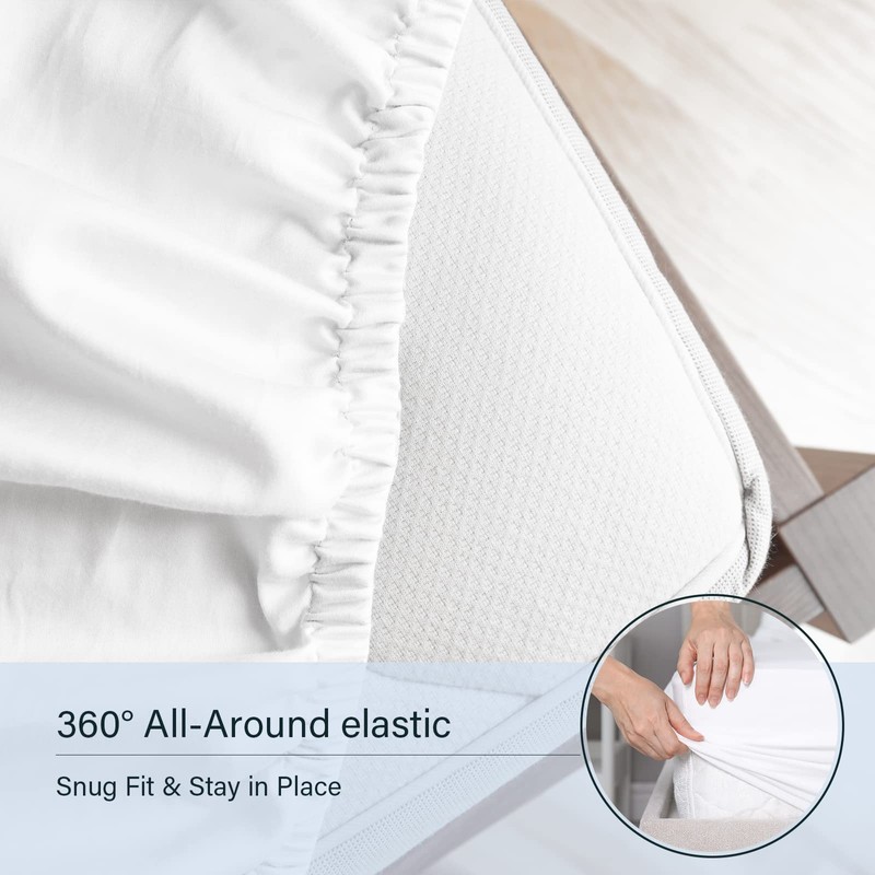 LuxClub Double Fitted Sheet Bedding with 45cm Depth, Extra Deep