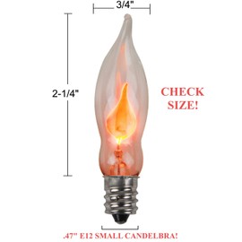 Creative Hobbies A101 Flicker Flame Light Bulb -3 Watt, 130 Volt, E12 Candelabra Base, Flame Shaped, Nickel Plated Base,- Dances with a Flickering Orange Glow -Wholesale Box of 10 Bulbs
