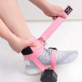 Dumbbell Foot Attachment,Ankle Strap for Dumbbell and Cable Machine Women,Feet Weight Lifting,Feet Dumbbell Attachment,Tibialis Trainer,Cable Kick Back Ankle Straps Pink 1Pair