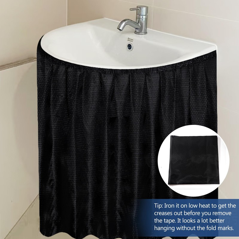Fabric Sink Skirt for Pedestal Sinks – Waterproof Under Sink