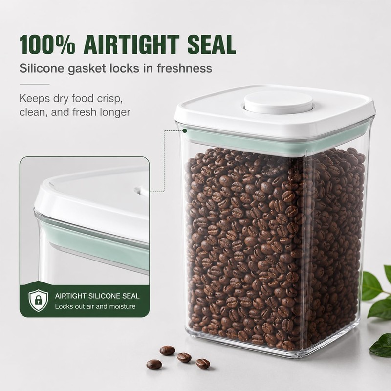 Hontent Pop Airtight Food Storage Containers with Lids Stackable Containers