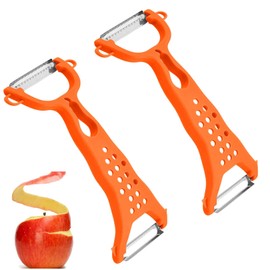 Pack of 2 Peeler, Vegetable Peeler, Julienne Peeler, Grater and Vegetable Peeler, Double Ended Peeler, Double Head Fruit Vegetable Peeler, Double Peeling and Chopping, Chopper for Carrots, Apples
