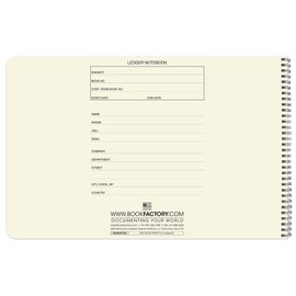 BookFactory Accounting Ledger Notebook/Large 5 Column Accounting Ledger Columnar (Five Columns) Log Book - 17'' x 11'', 100 Pages, Wire-O Landscape Format (Made in USA)