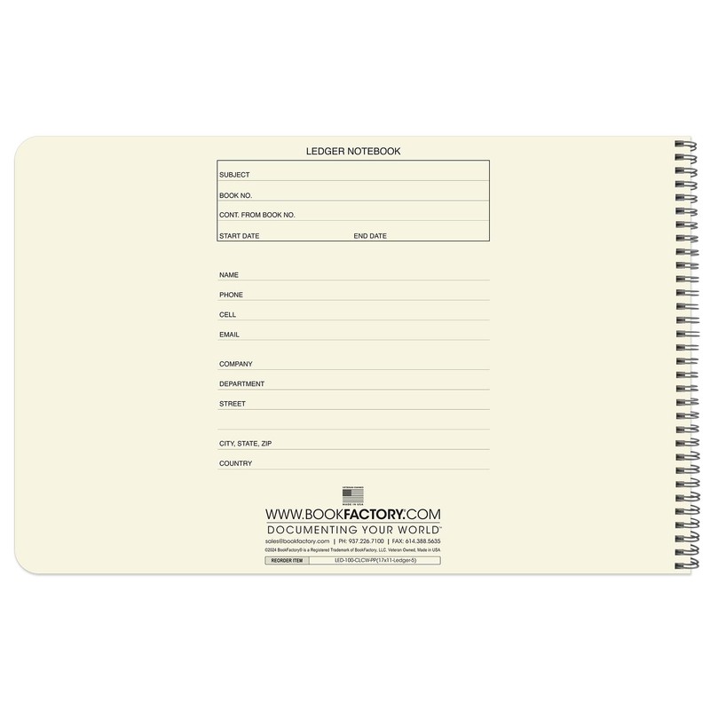 BookFactory Accounting Ledger Notebook/Large 5 Column Accounting Ledger Columnar (Five