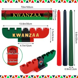 9 Pcs Kwanzaa Kinara Set Kwanzaa Candles Holder 3 Red 3 Green 1 Black Kwanzaa Candle Table Runner for Kwanzaa Celebration Decoration
