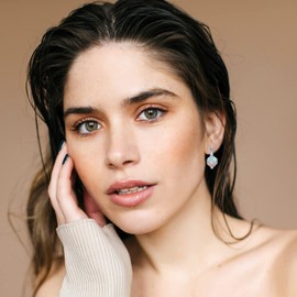 Opal Earrings for Women Opal Dangle Earrings Oval Teardrop Earrings Birthstone Earrings Trendy Jewelry Gifts for Girls