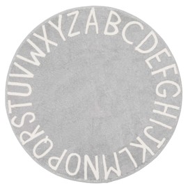 Topotdor Round Kids Play Rug Alphabet Nursery Area Rug Extra Large Soft Crawling Play Mat for Children Toddlers Bedroom (40 inch, Grey)