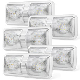 Kohree 12V Led RV Ceiling Dome Light 420LM, RV Interior Lighting Light Fixtures for Trailer Camper with Switch, Single Dome (Pack of 5, Natural White 4000-4500K)