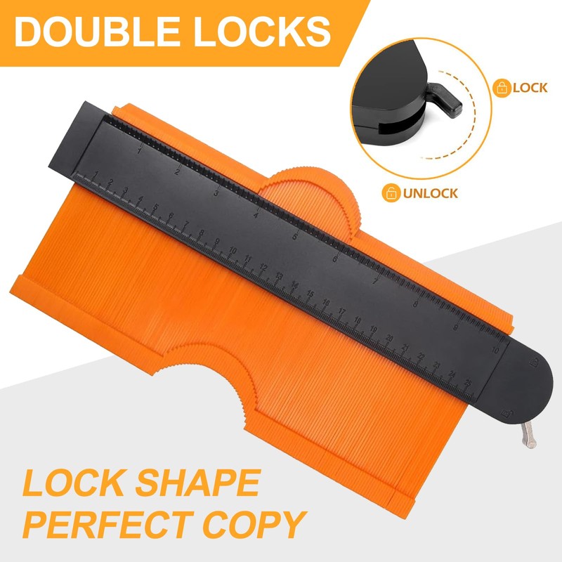 Contour Gauge Profile Gauge with Lock, Fire Door Gap Gauge