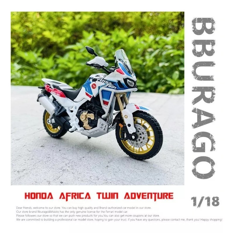 Bburago Motocicleta Honda África Twin Adventure Escala 1.18 Bburago