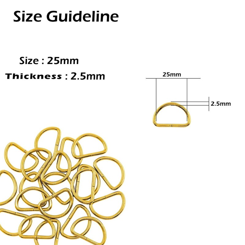 Trimming Shop Non Welded Metal D Ring Fasteners Durable Buckles