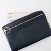 [SLIP-ON] Genuine Leather Wallet Multifunction Pouch OSL Wallet Pouch, Gray