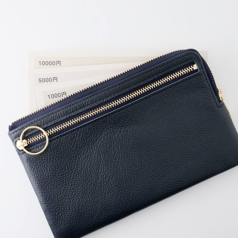 [SLIP-ON] Genuine Leather Wallet Multifunction Pouch OSL Wallet Pouch, Gray