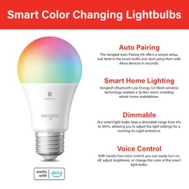 Sengled Smart Edison Bulbs, S1 Auto Pairing with Alexa Devices, Vintage Smart Light Bulbs That Work with Alexa, Bluetooth Mesh Smart Home Lighting, ST19 Led Bulb 60 Watt Equivalent, 2000K E26, 4-Pack