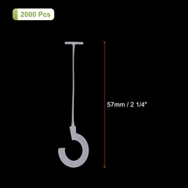 MECCANIXITY 2000 Pcs J Hook Fasteners, 2 1/4 Inch White Tagging Gun Refill Fasteners Standard Tagging Barb Fasteners Plastic for Clothing Hanging Fine Stitch Price Refills Tag Label