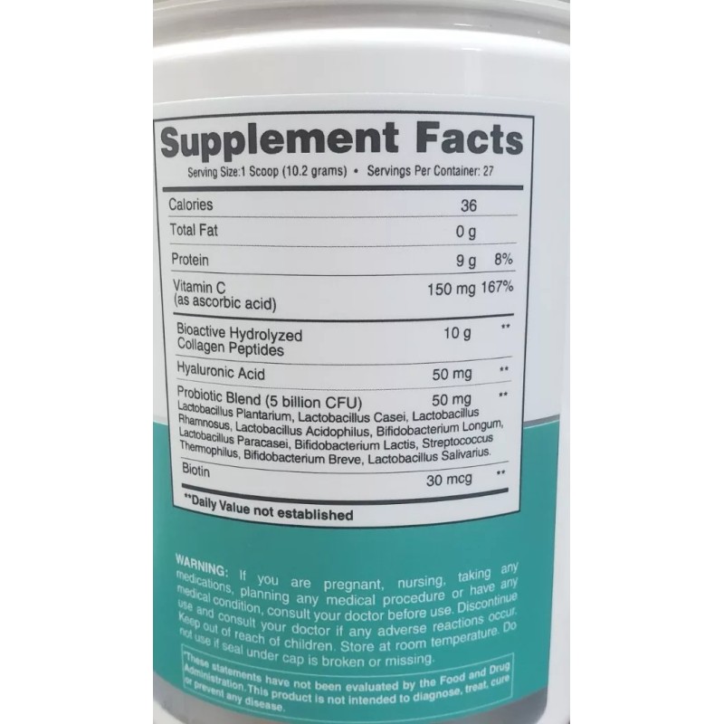 Earth's Creation Collagen with Probiotics, Unflavored (275 g)