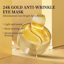 Eye Pads - Against Dark Circles, 2 Set of 120 Pieces, 24k Gold Gel Eye Pads, Eye Care, Face Mask, Collagen Moisturising Against Bags Wrinkles Dark Circles & Puffiness