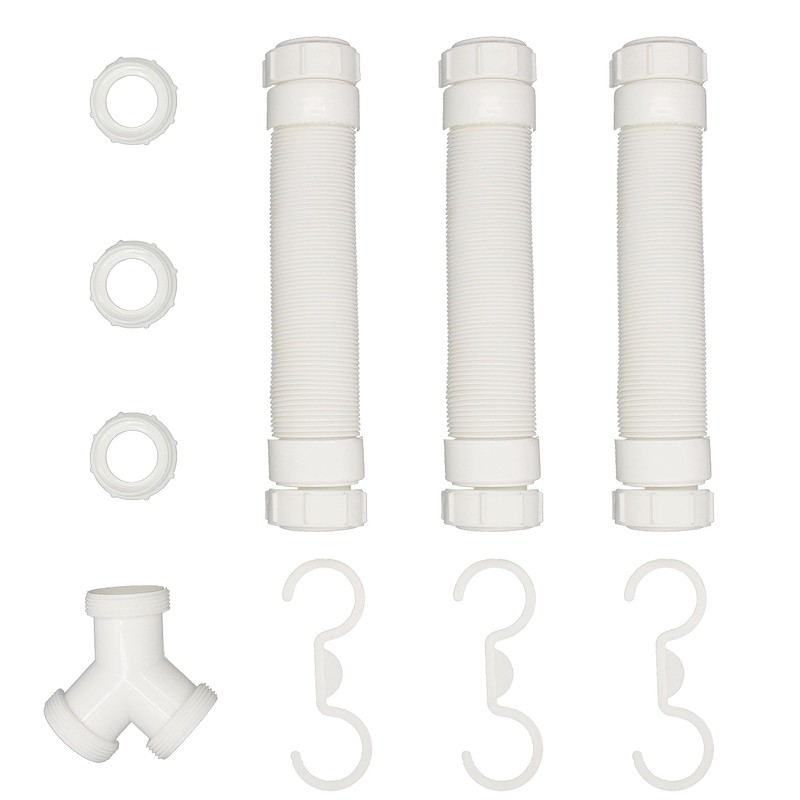 Mucol Low Profile P Trap,Expandable & Flexible Double Bowl Sink