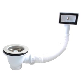 TALEA Sink Waste Kit 85MM *H75mm,Stainless Steel Kitchen Sink Mini Basket Strainer Plug Waste G1½",with Overflow,XJ302-U